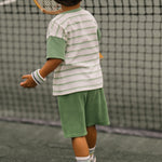 tennis dropped shoulder t shirt court side short sleeve