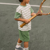 tennis dropped shoulder t shirt court side short sleeve