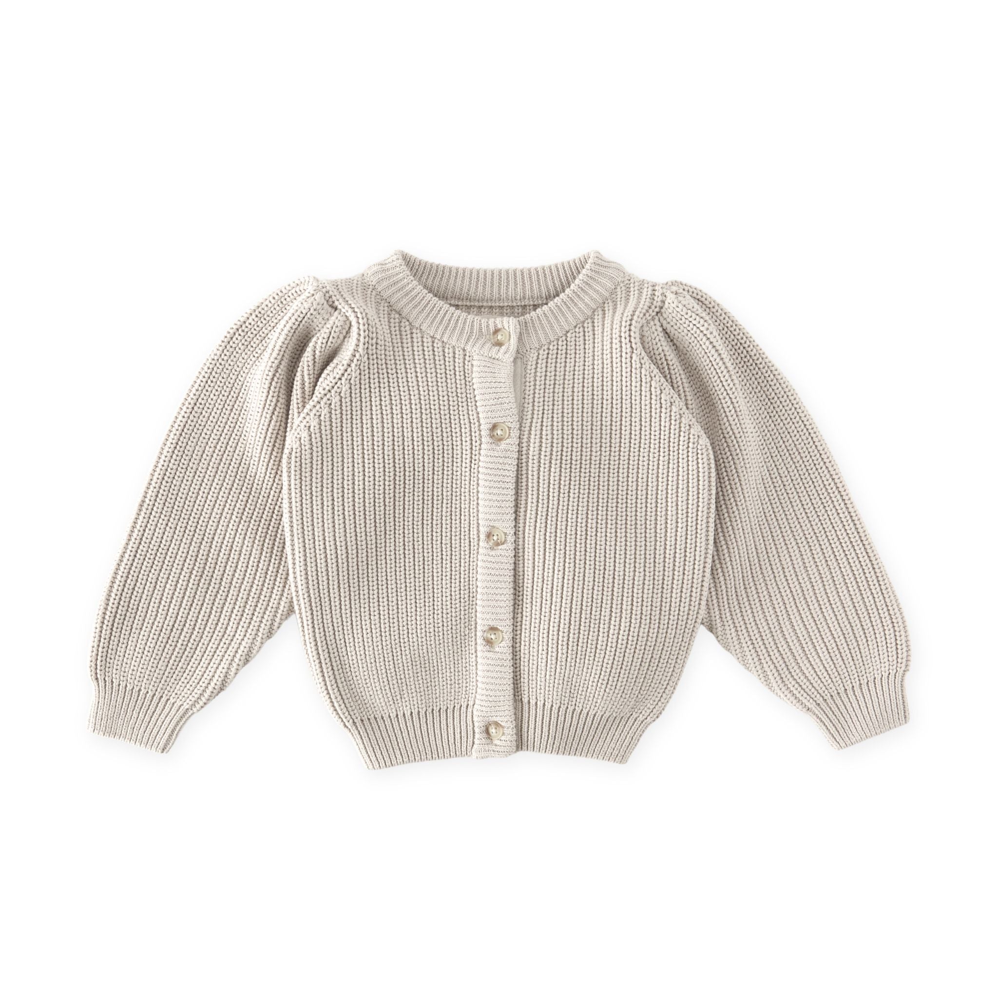 Pehr-Cotton Knit Toddler Cardigan-Stone-1