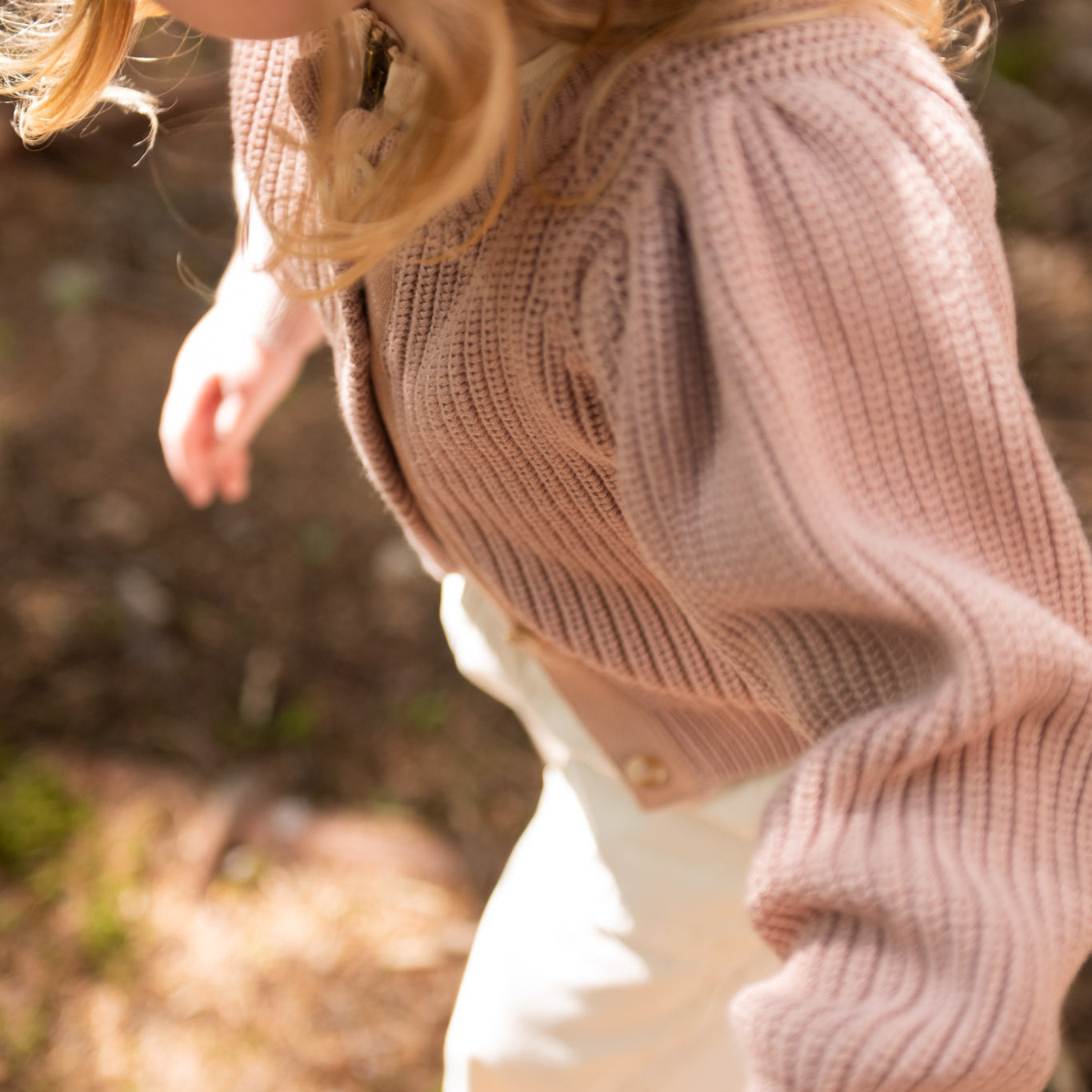 Pehr-Cotton Knit Toddler Cardigan-Stone-2