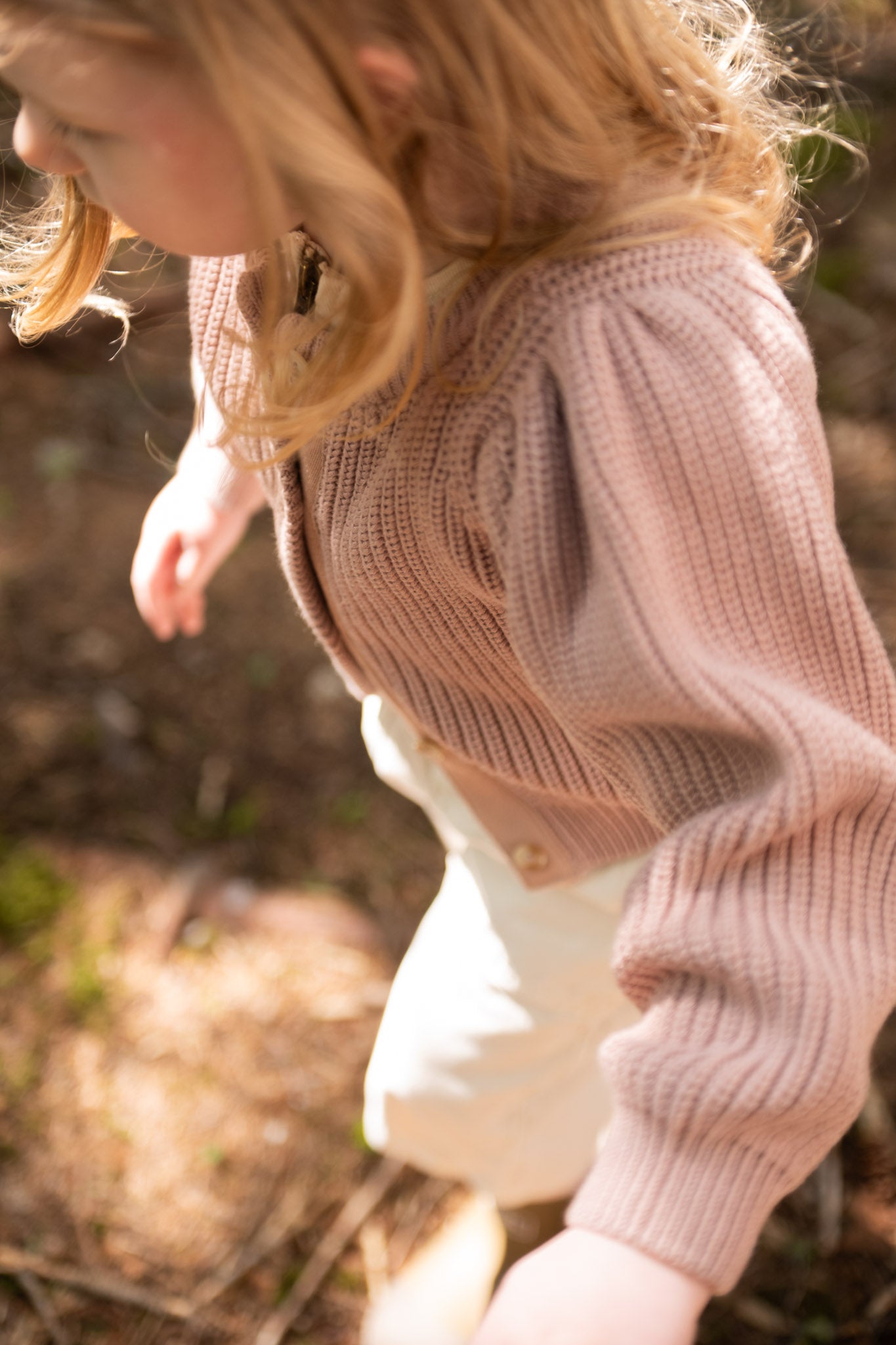 Pehr-Cotton Knit Toddler Cardigan-Stone-2