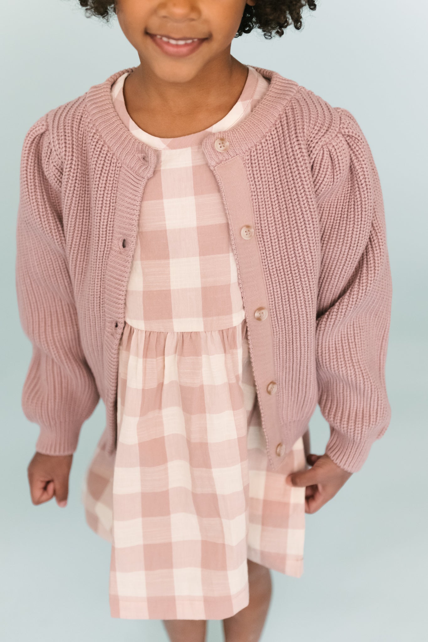 Pehr-Cotton Knit Toddler Cardigan-Stone-3
