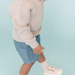 Pehr-Cotton Knit Toddler Sweater-Stone-3