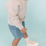 Pehr-Cotton Knit Toddler Sweater-Stone-3