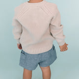 Pehr-Cotton Knit Toddler Sweater-Stone-4