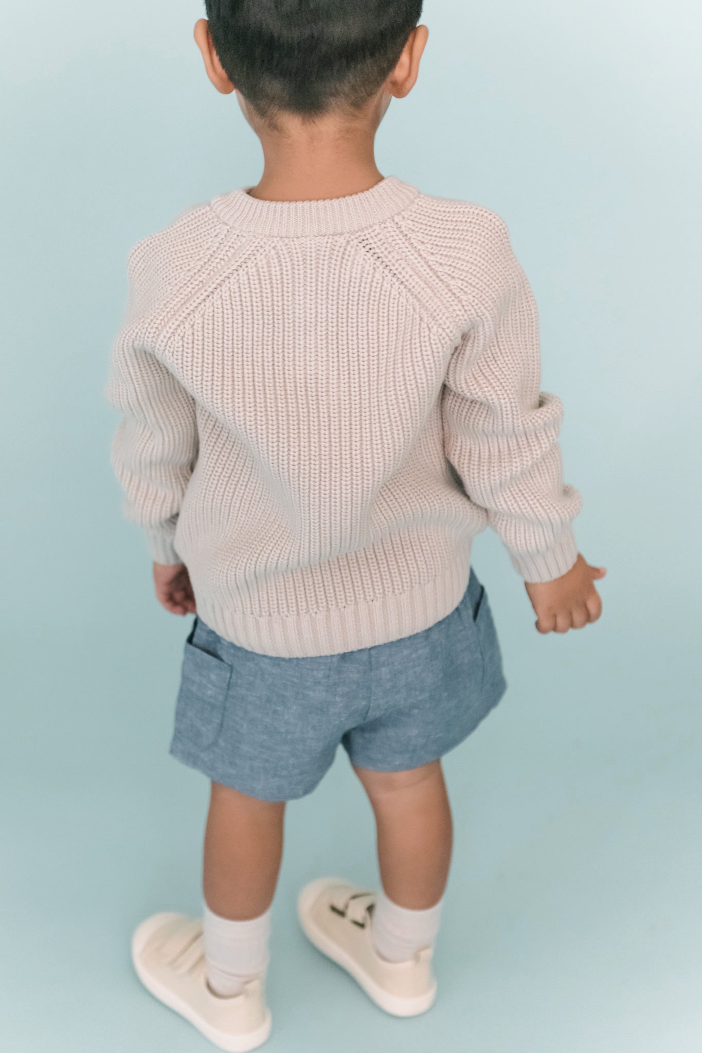 Pehr-Cotton Knit Toddler Sweater-Stone-4