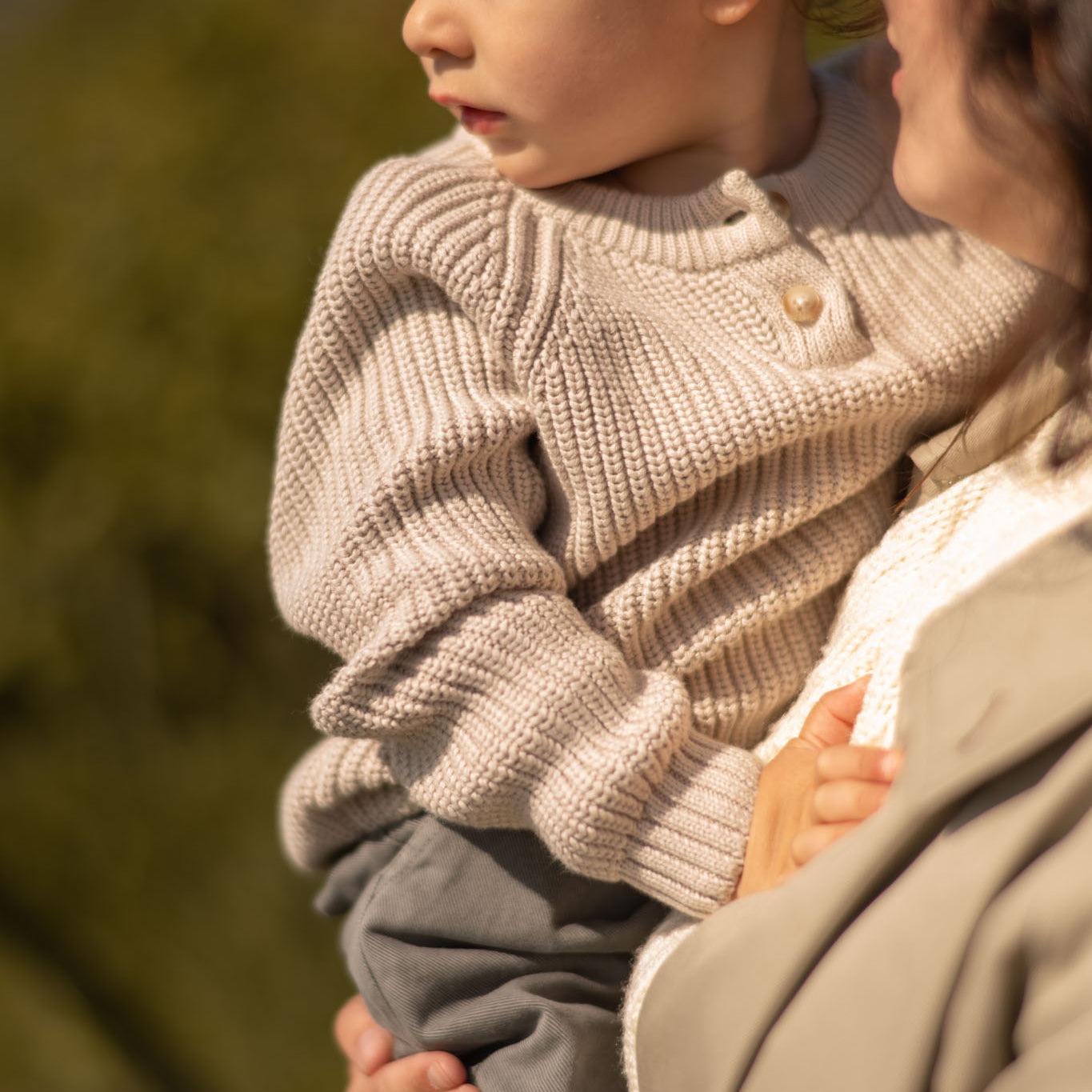 Pehr-Cotton Knit Toddler Sweater-Stone-6