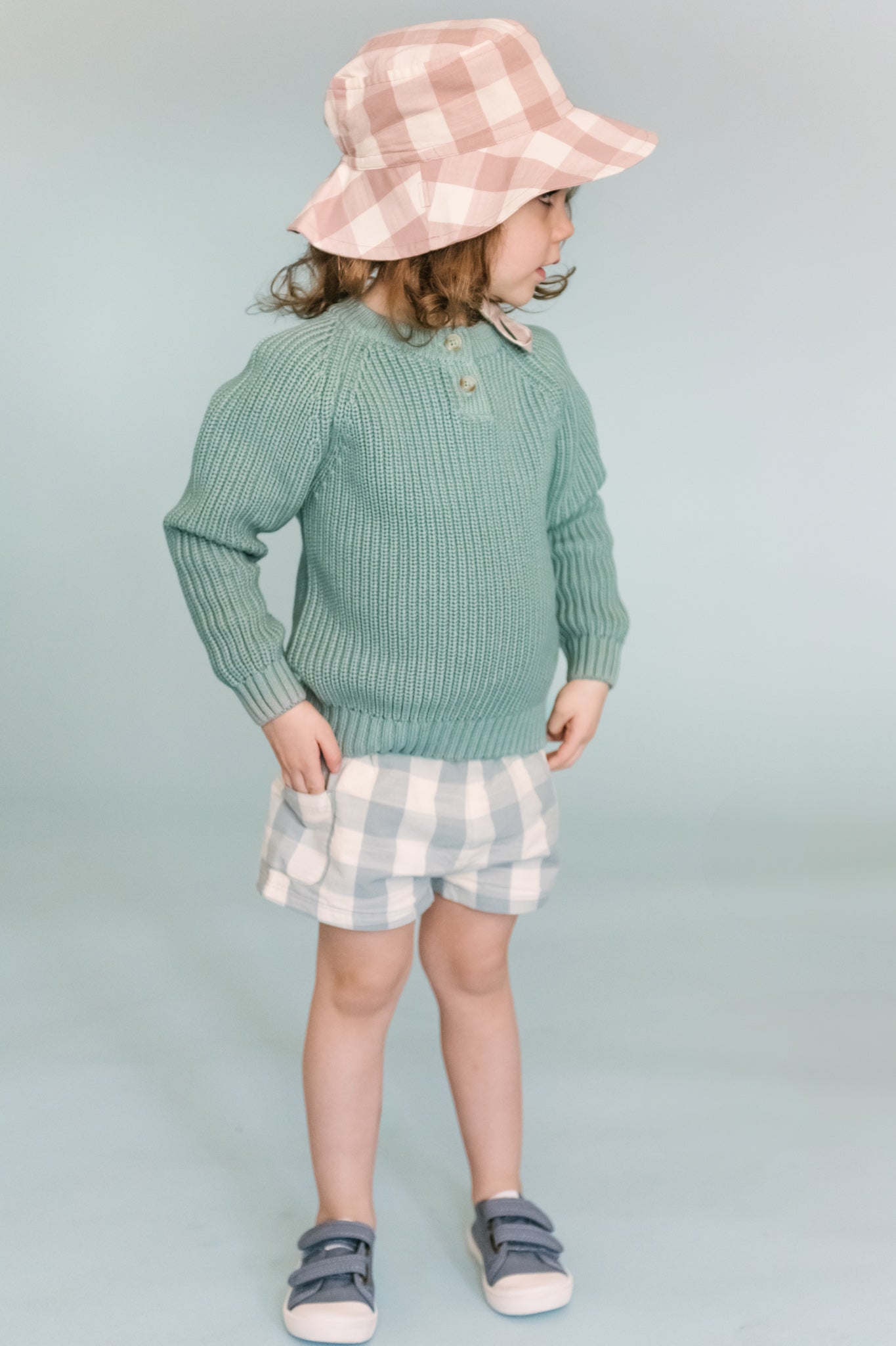 Pehr-Cotton Knit Toddler Sweater-Pond-3