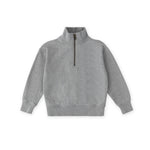 French Terry 1/4 Zip Sweatshirt - Heather Grey- Front