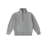 French Terry 1/4 Zip Sweatshirt - Heather Grey- Front