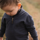 Pehr-French Terry 1/4 Zip Sweater-Ink Blue-2