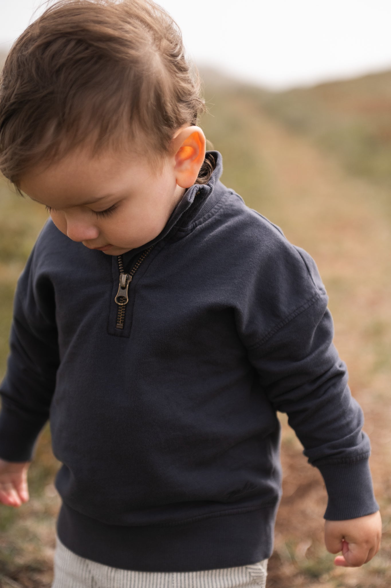 Pehr-French Terry 1/4 Zip Sweater-Ink Blue-2