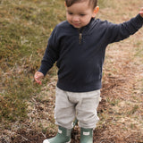 Pehr-French Terry 1/4 Zip Sweater-Ink Blue-3