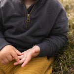 Pehr-French Terry 1/4 Zip Sweater-Ink Blue-5