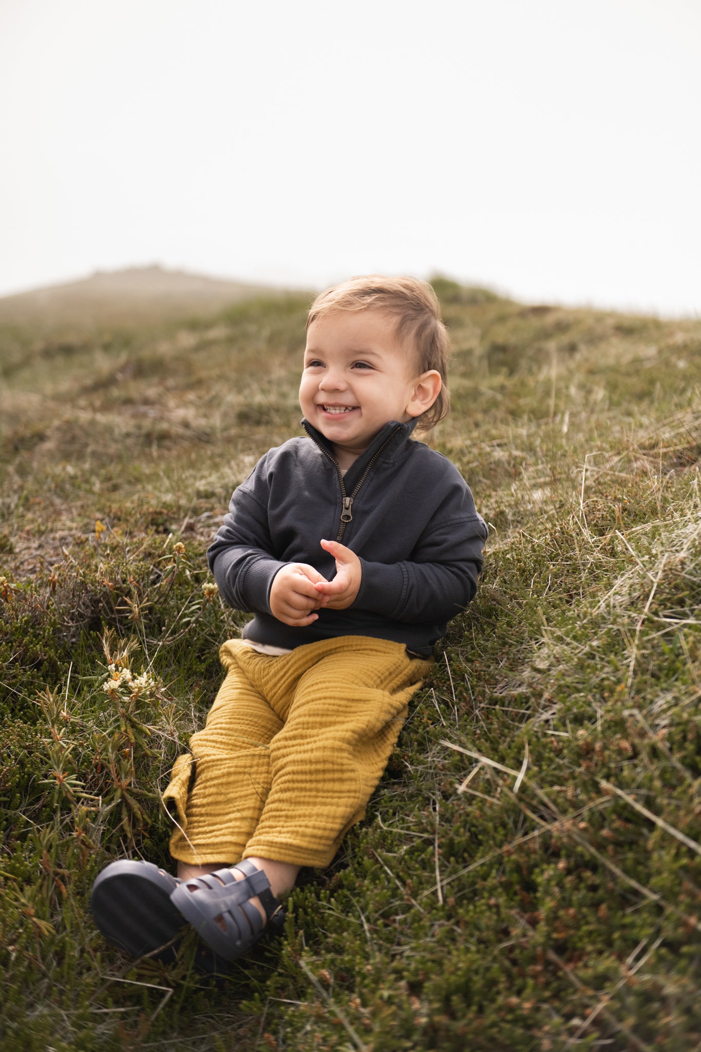Pehr-French Terry 1/4 Zip Sweater-Ink Blue-6