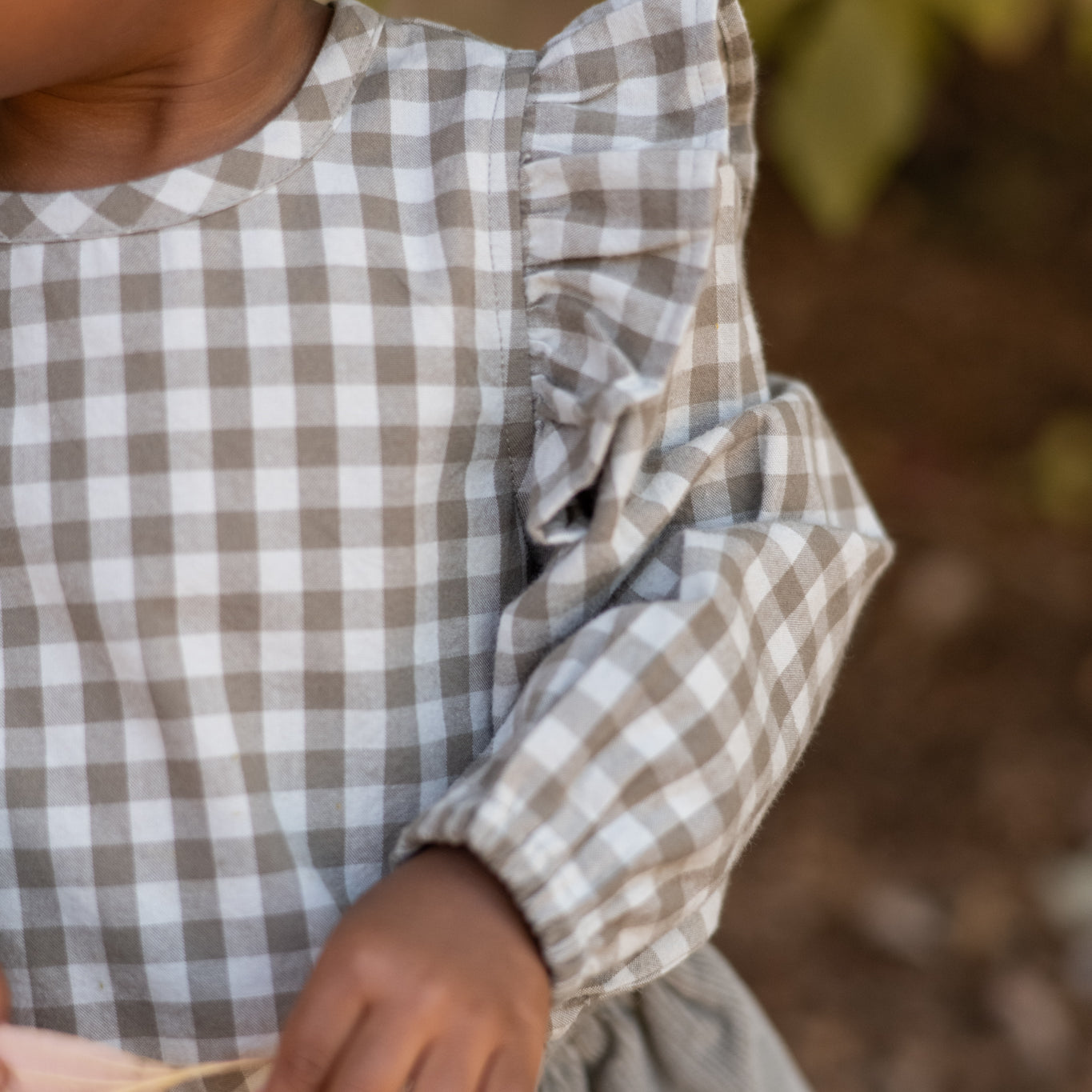 Pehr-Flannel Ruffle Top-Sage/Light Sage-2