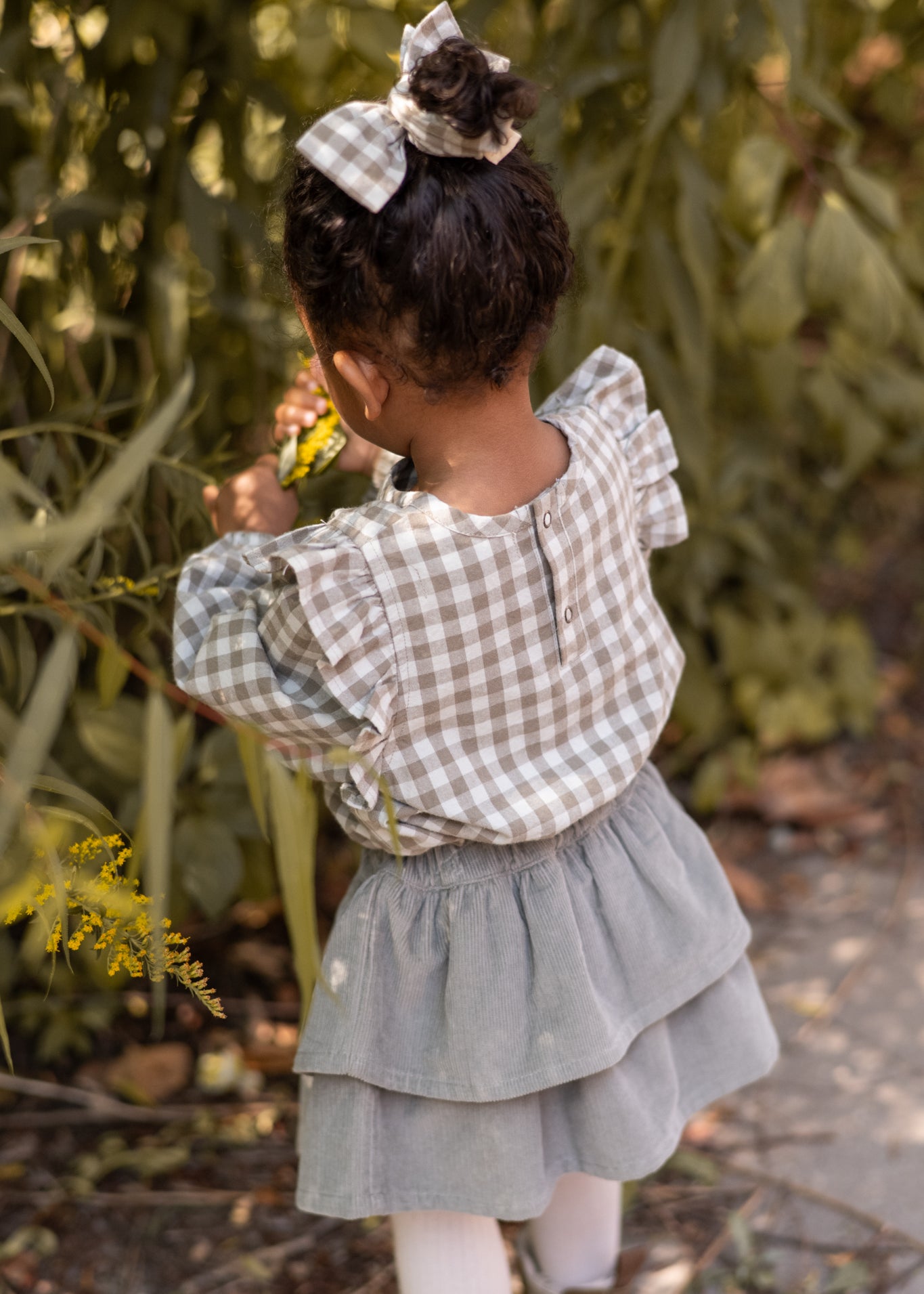 Pehr-Flannel Ruffle Top-Sage/Light Sage-3