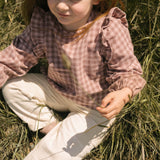 Pehr-Flannel Ruffle Top-Thistle/Light Thistle-5