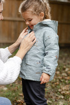 Sherpa Lined Storm Jacket - High Seas - Blue - Toddler- Roaring Seas Print