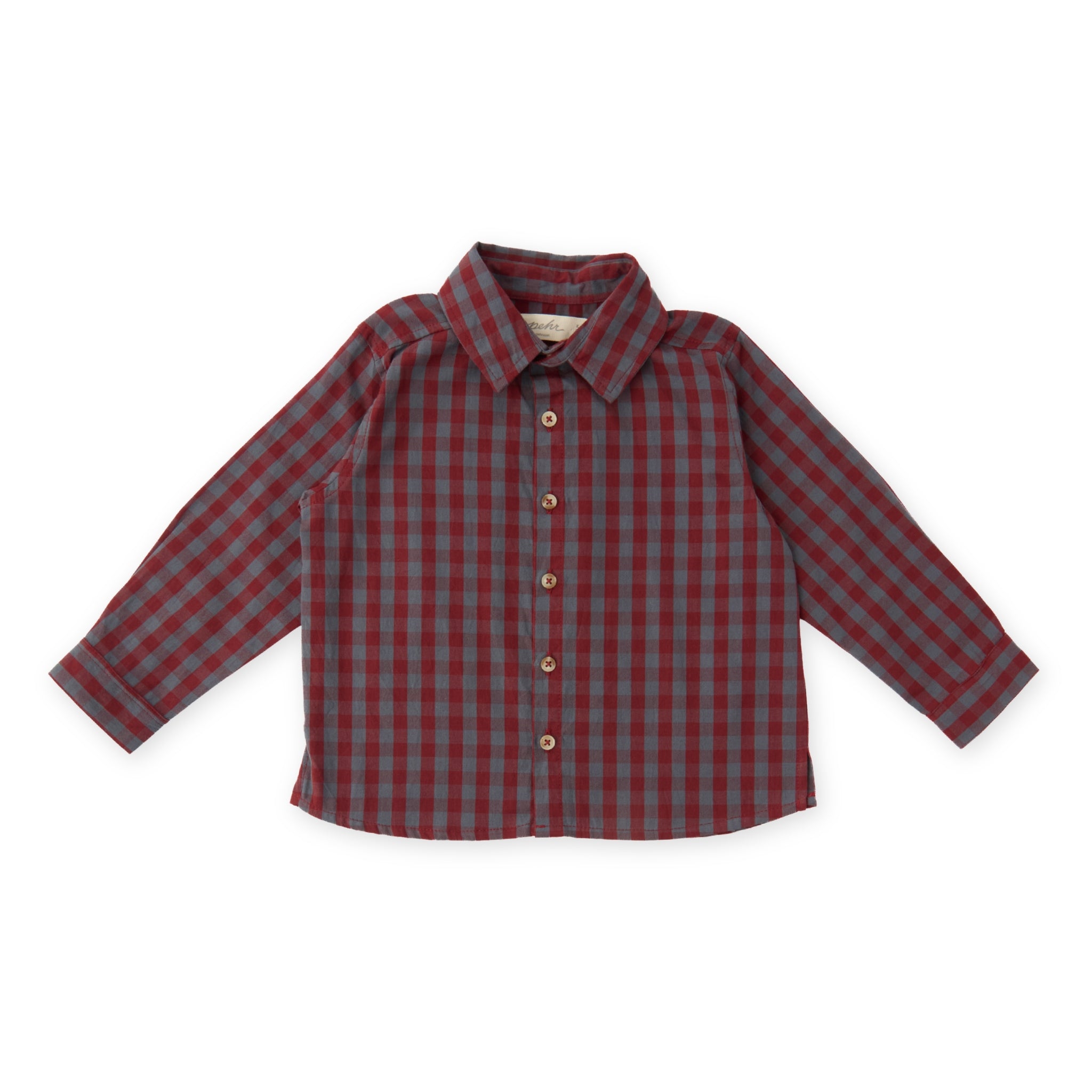 Gingham Button-up Shirt - Mulberry/Harbor- Front