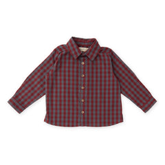 Gingham Button-up Shirt - Mulberry/Harbor- Front
