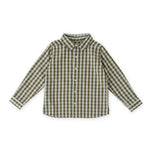 Gingham Button-up Shirt - Sage/Pine- Front