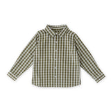 Gingham Button-up Shirt - Sage/Pine- Front