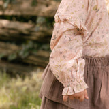 Woven Flutter Top - Wildflower- On Model- Side - Sleeve Detail- Ruffle