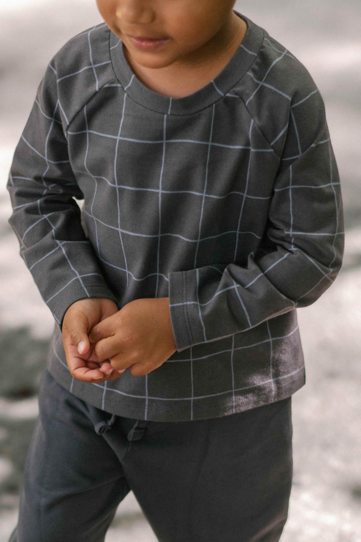 Essentials Raglan Top - Criss Cross- Front- Up Close