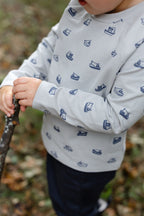 Essentials Raglan Long Sleeve Top - Tugboat- Toddler- Up Close Print- Sail boats