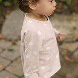 Essentials Raglan Long Sleeve Top - Pretty In Polka- On Model- Side View
