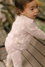Essentials Raglan Long Sleeve Top - Pretty In Polka- On Model- Side 