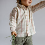 Holiday Check Button-Up Shirt - Noel- On Toddler- Red and Green Windowpane