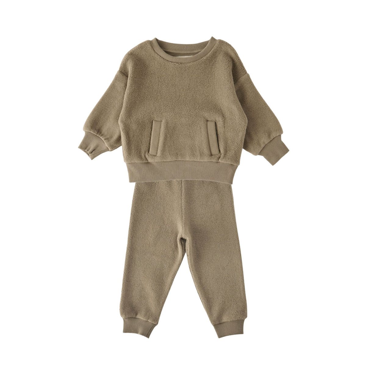 kids teddy fleece set moss in greens pattern