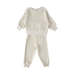 kids teddy fleece set stone in neutrals pattern