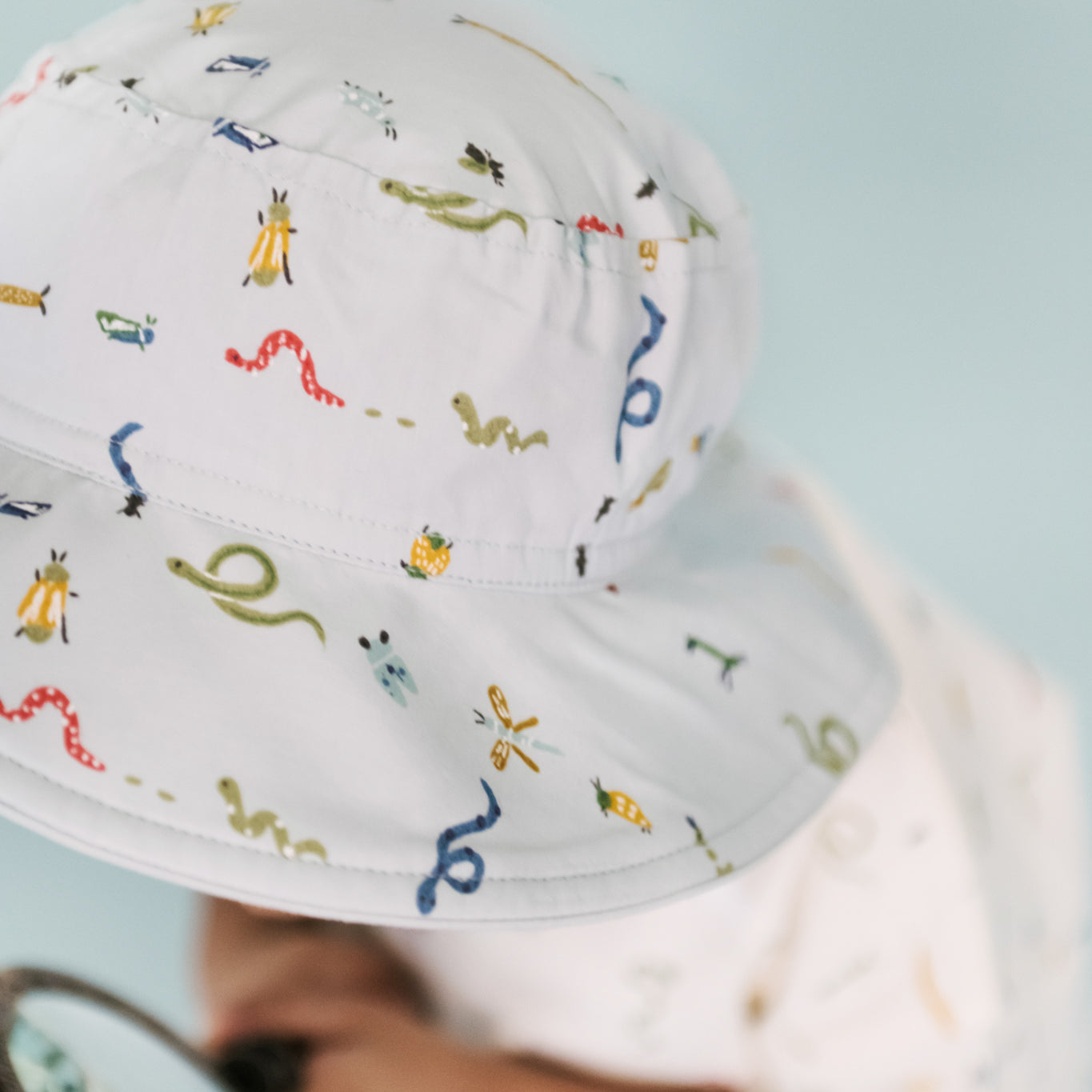 Pehr-Bucket Hat-Crawling Critters Blue-2