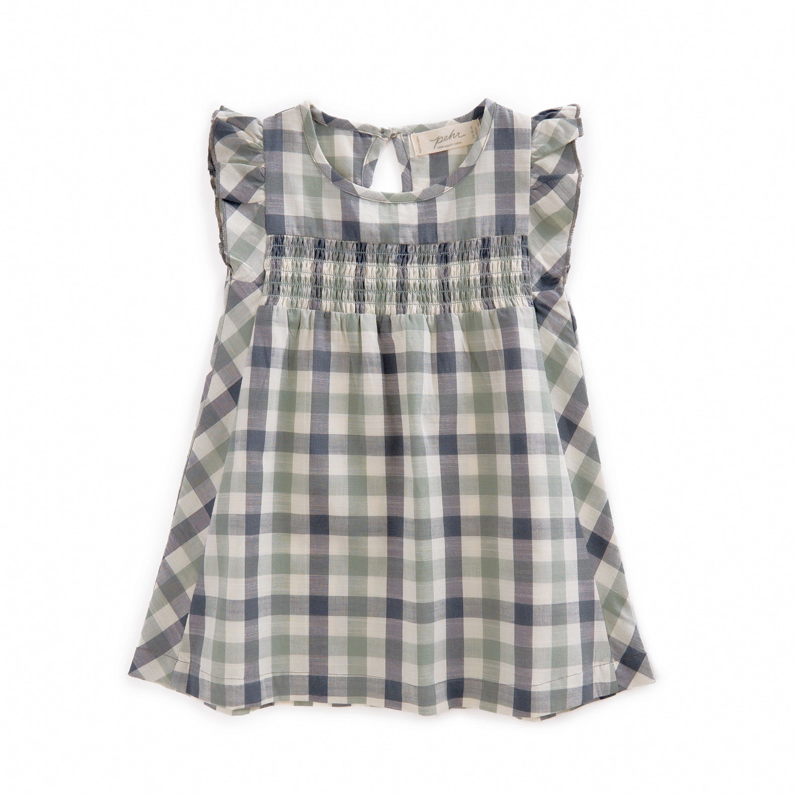 Ruffle Dress Dress Pehr Checkmate Ink / Sage 5 T 