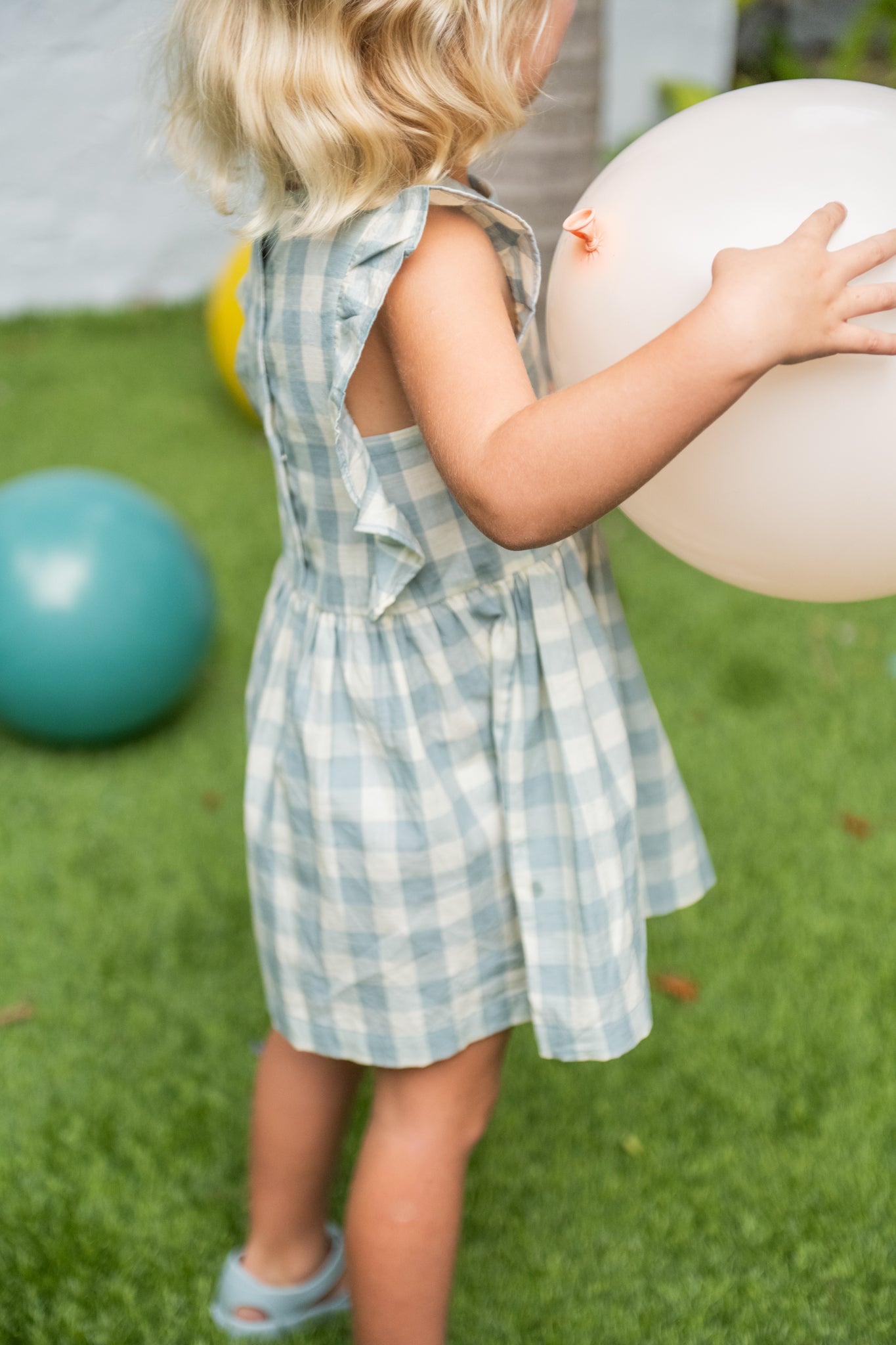 Checkmate Flutter Dress - Pond