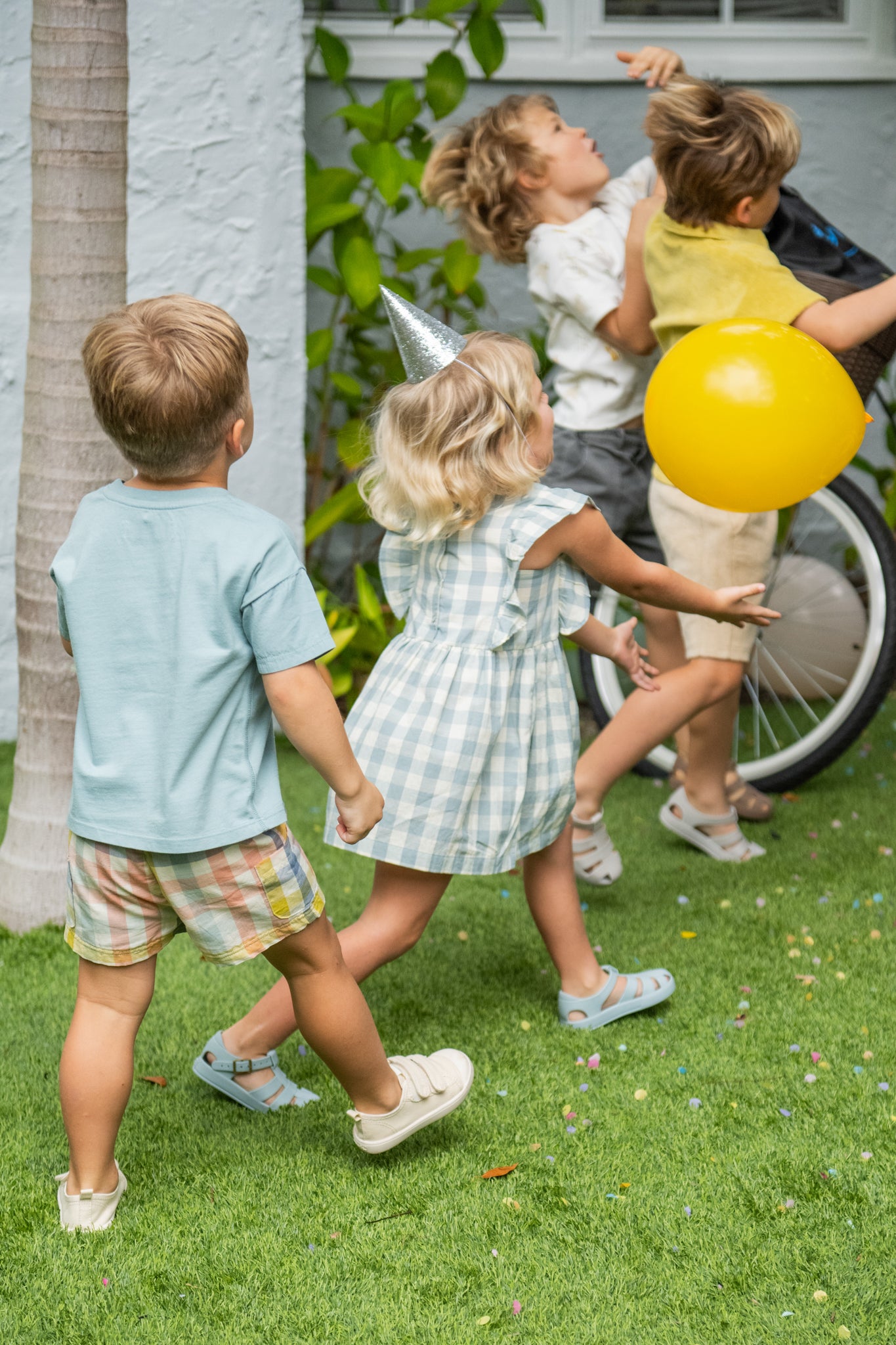 Checkmate Flutter Dress - Pond