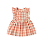Checkmate Flutter Dress - Melon