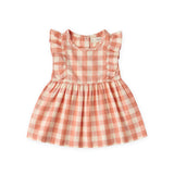 Checkmate Flutter Dress - Melon