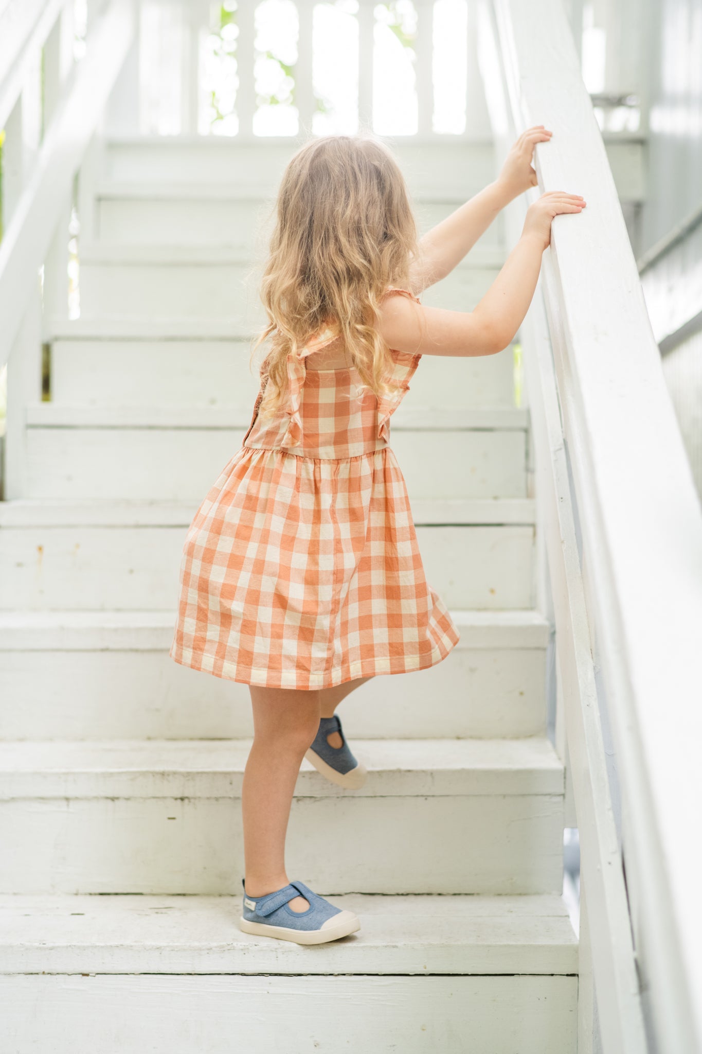 Checkmate Flutter Dress - Melon