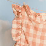 Checkmate Flutter Dress - Melon