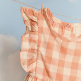 Checkmate Flutter Dress - Melon