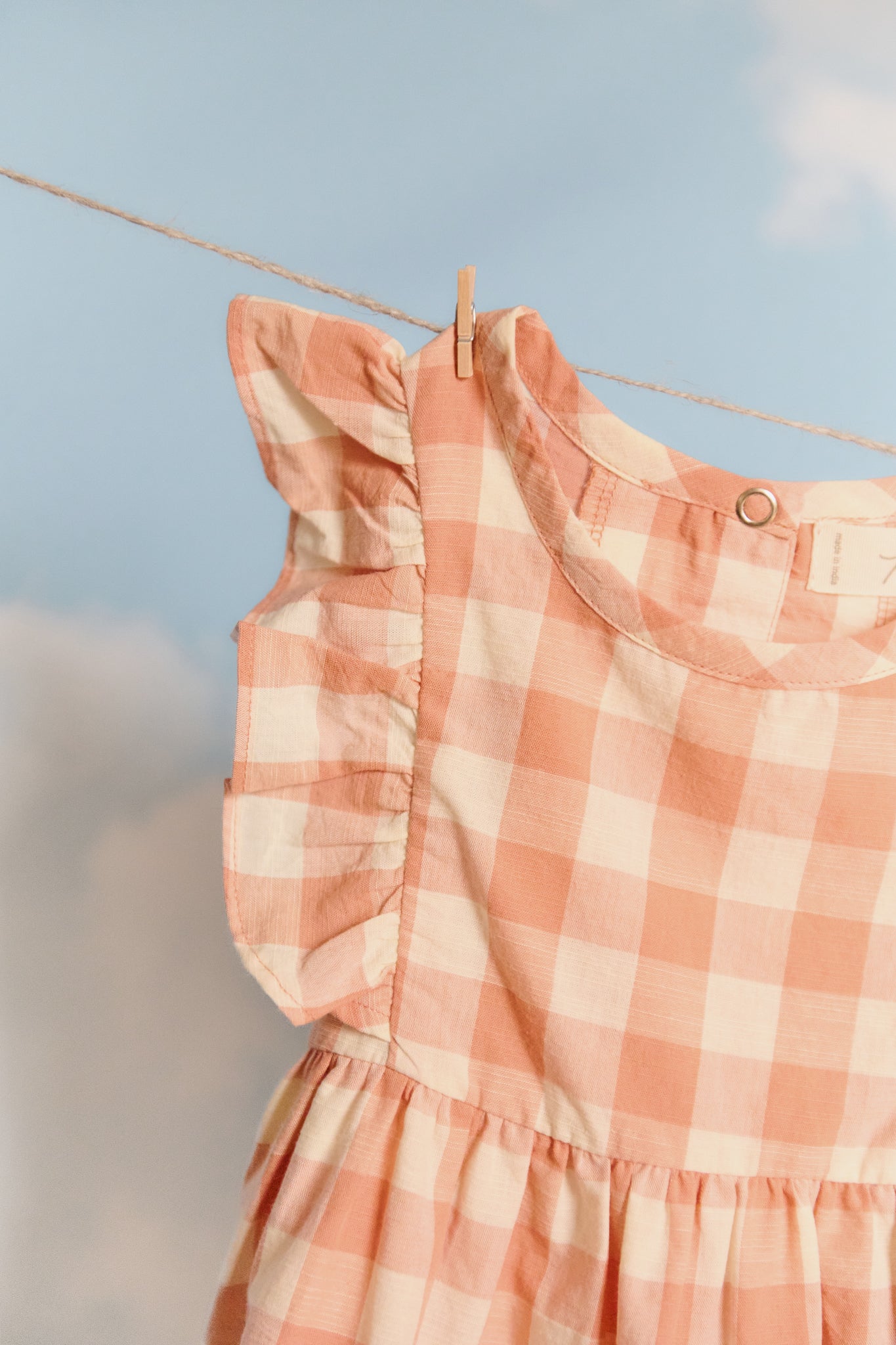 Checkmate Flutter Dress - Melon