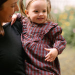 Gingham Dress - Mulberry/Harbor- On Model- Front