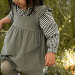 Corduroy Pinafore Dress - Sage
