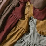 Corduroy Pinafore Dress - Sage