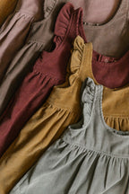 kids corduroy pinafore dress sage