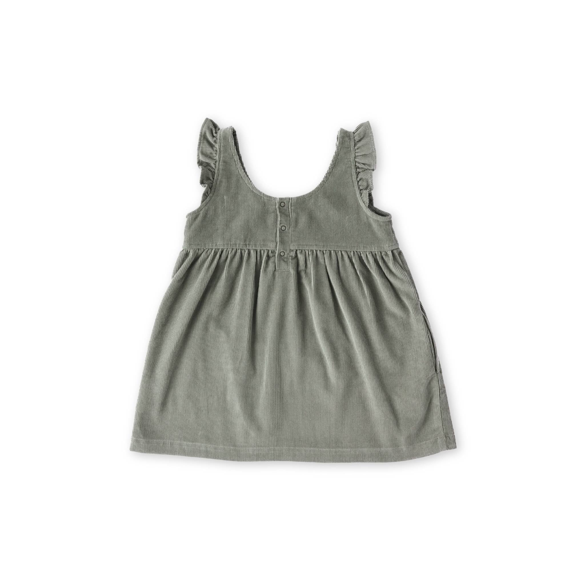 Corduroy Pinafore Dress - Sage